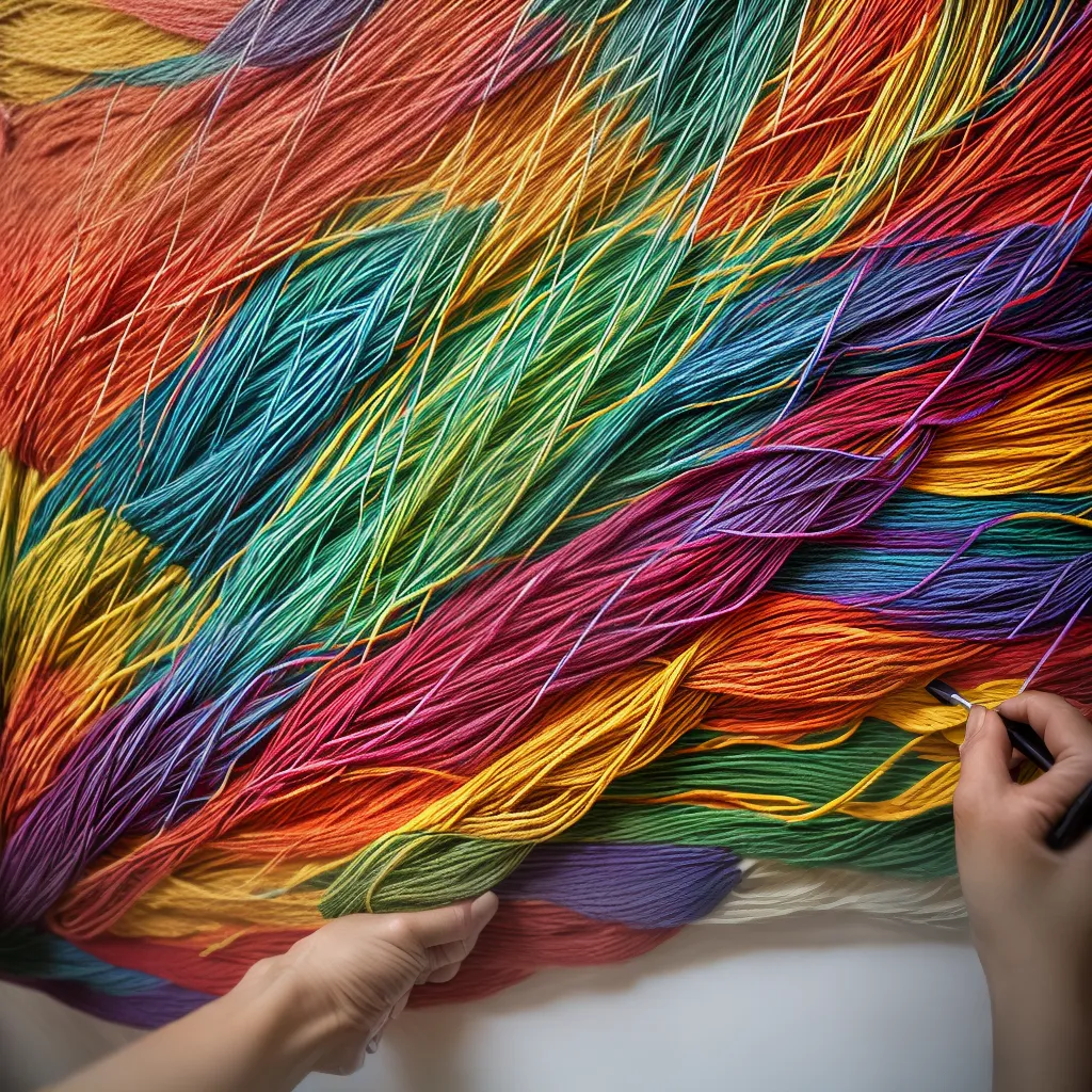 macrame tecido colorido tecendo maos 1