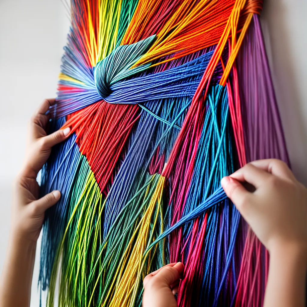 macrame tecido colorido tecnicas maos