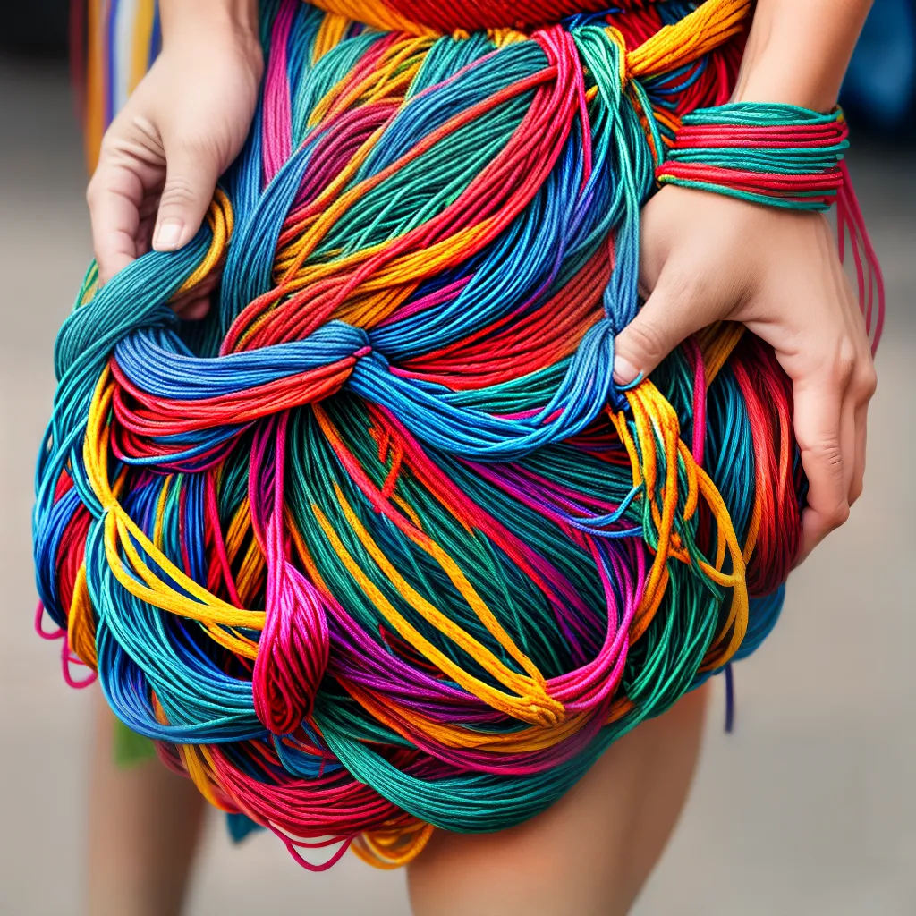 macrame tecido colorido tecendo maos 3