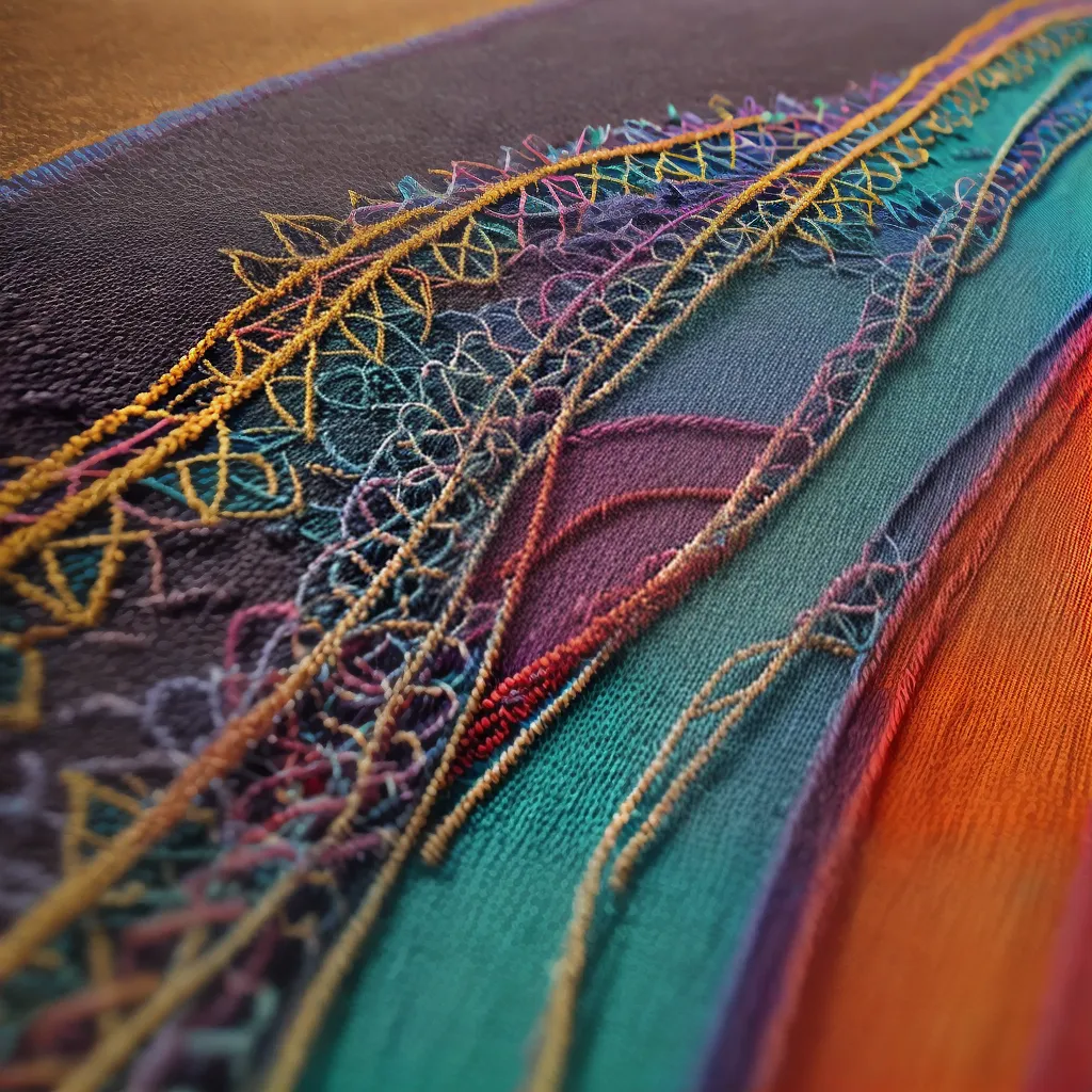 bordado colorido arte agulha tecido 1