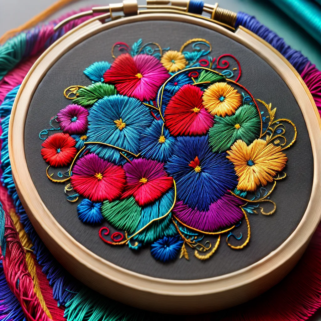 bordado colorido arte