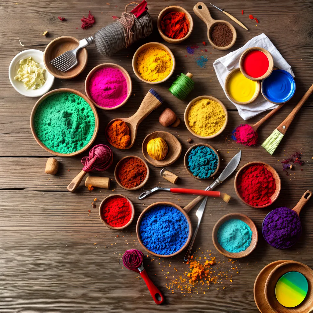 tintas cores ferramentas tecido