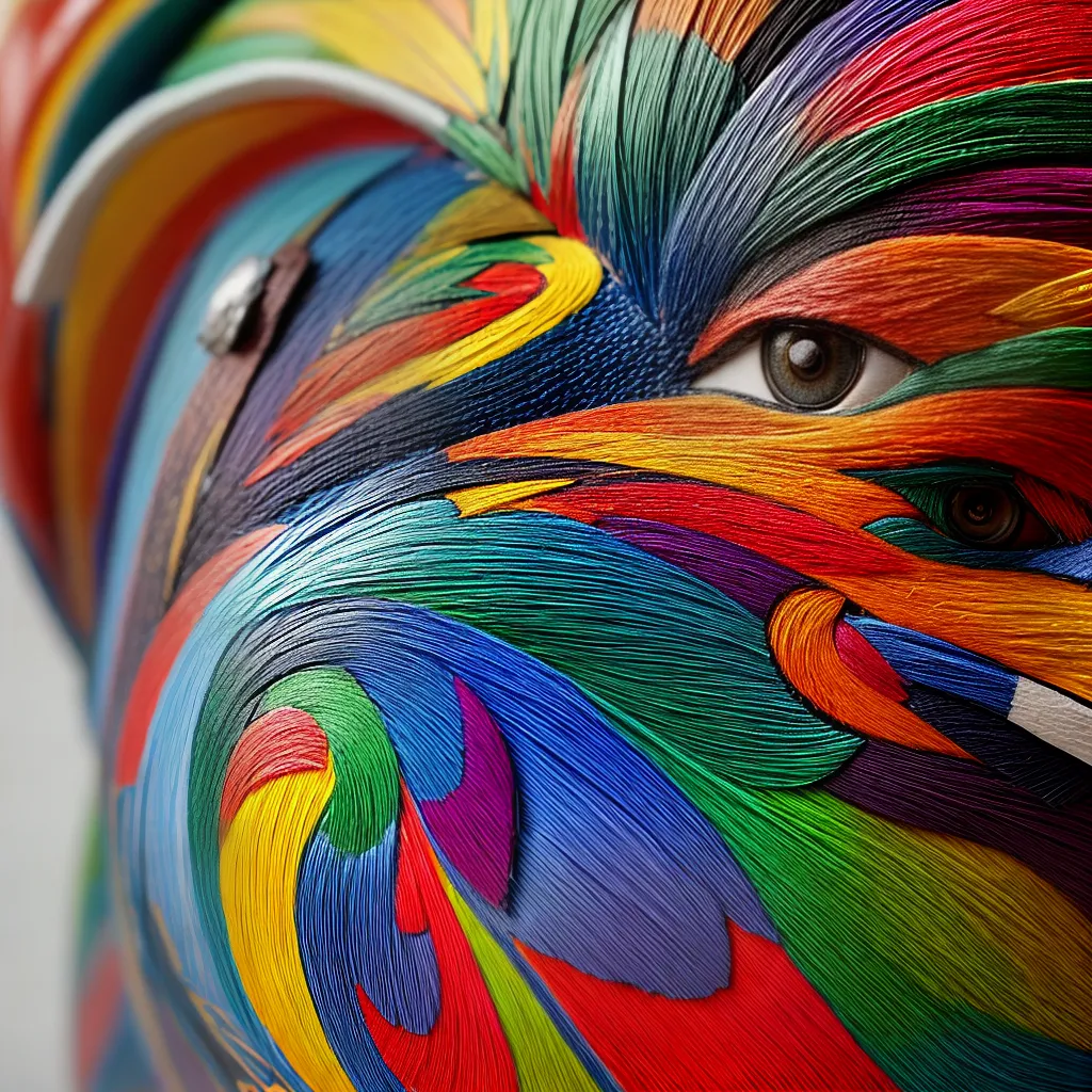 esculturas papel mache coloridas 1