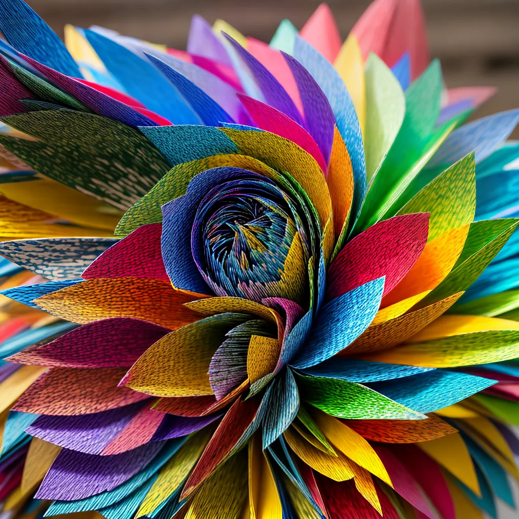 escultura papier mache colorida versatilidade 1