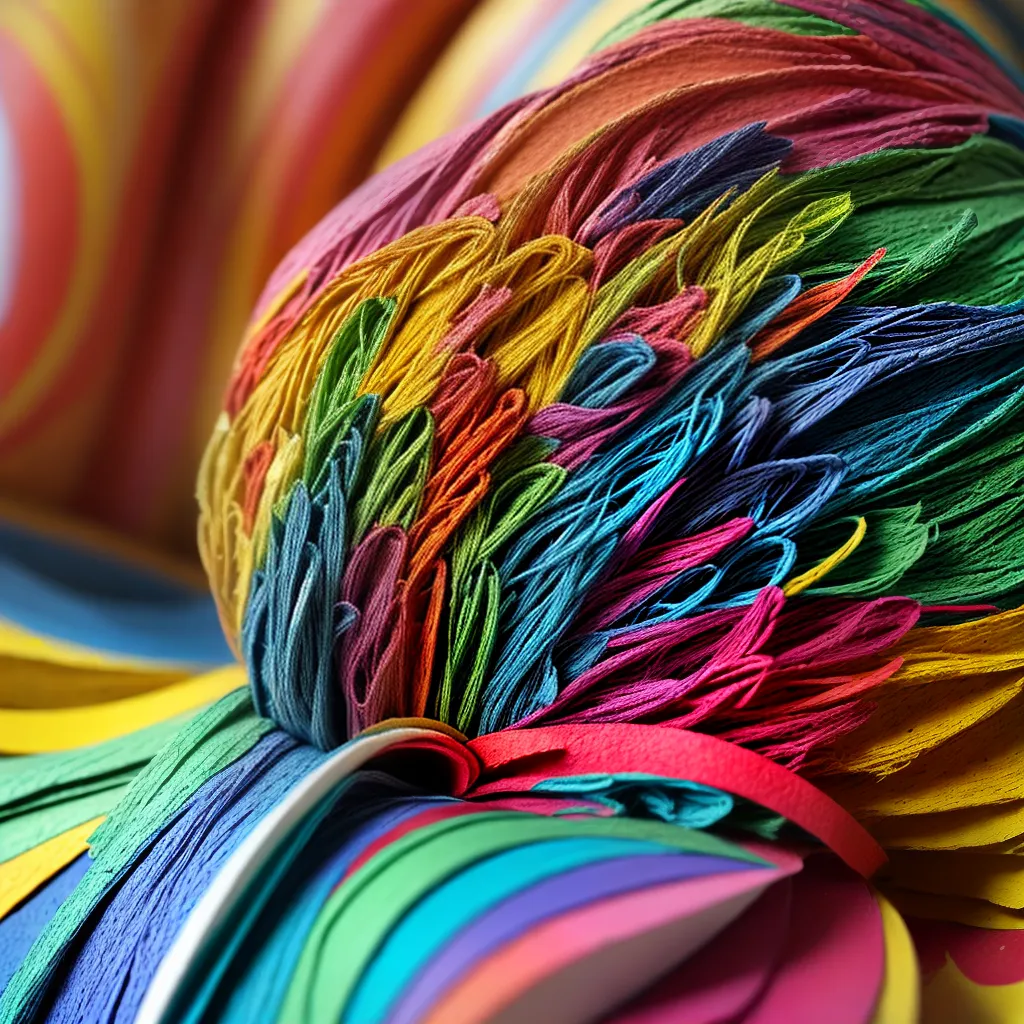 escultura papel colorida criativa
