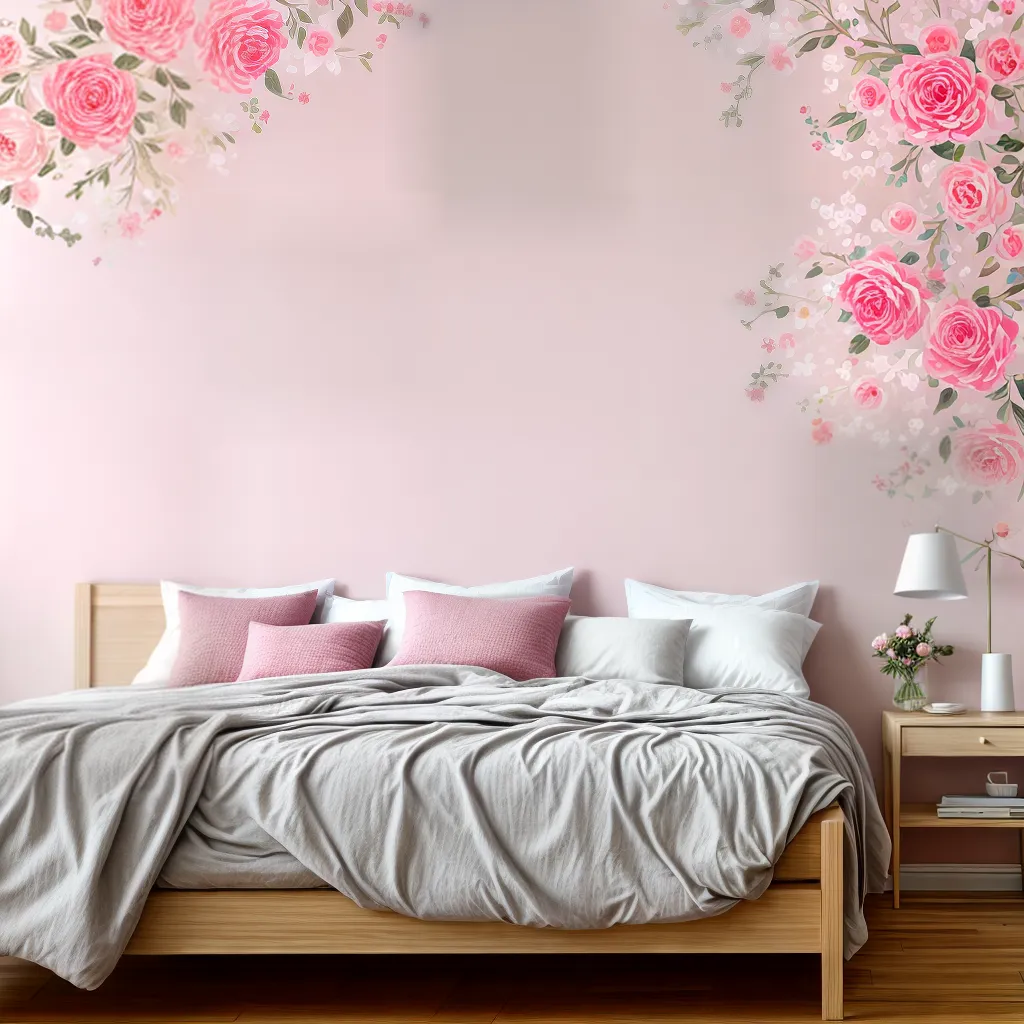 parede decorada adesivos romanticos