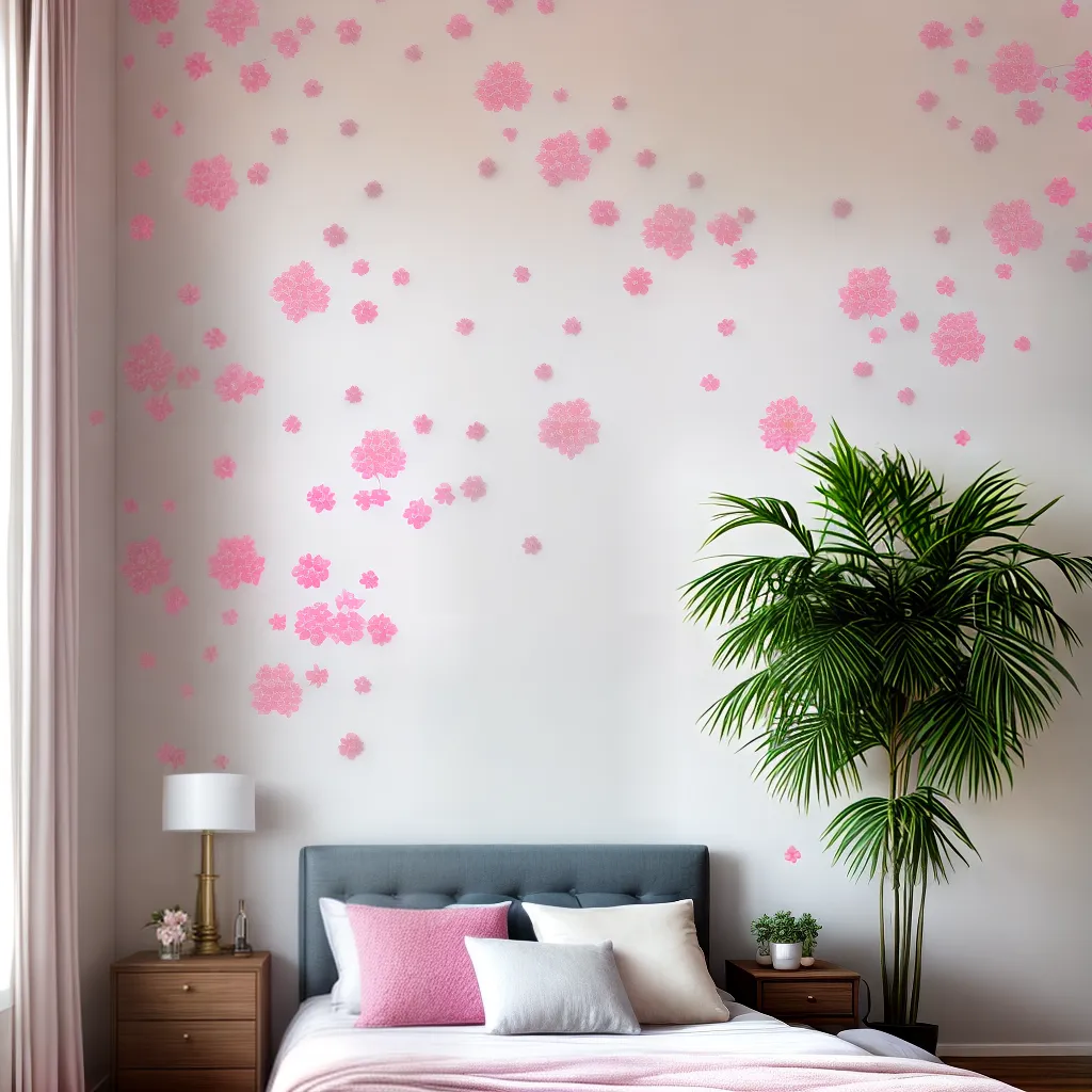 quarto romantico adesivos florais