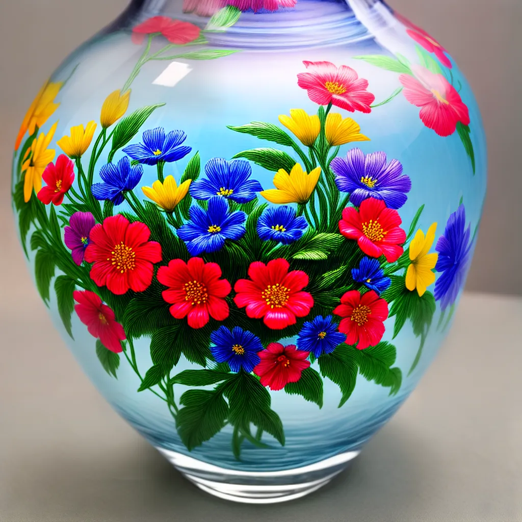 vaso vidro pintura floral artesanal vaso vidro pintura floral artesanal