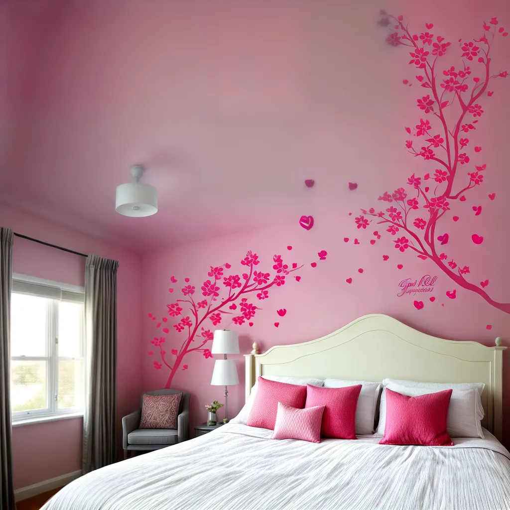 quarto decorado adesivos romanticos