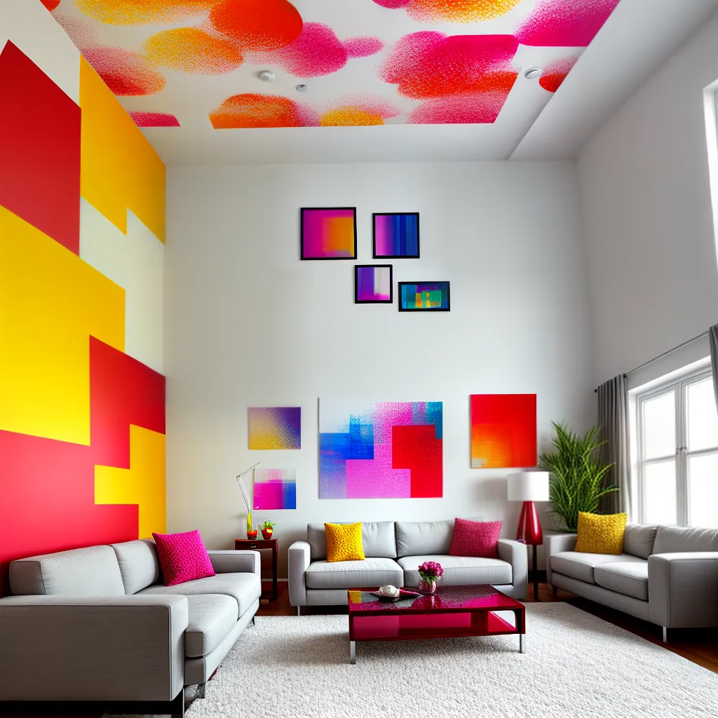 sala vibrante teto decals coloridos sala vibrante teto decals coloridos