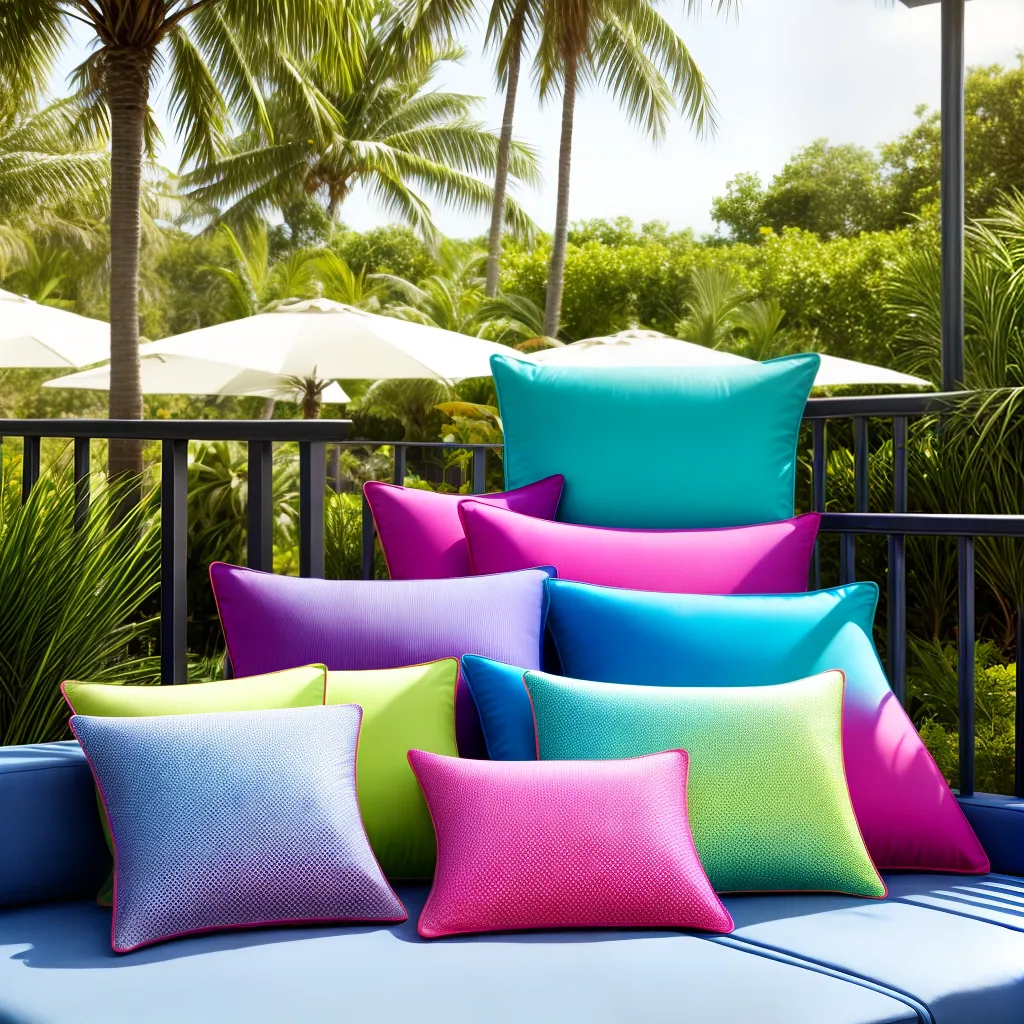 almofadas coloridas piscina lounge