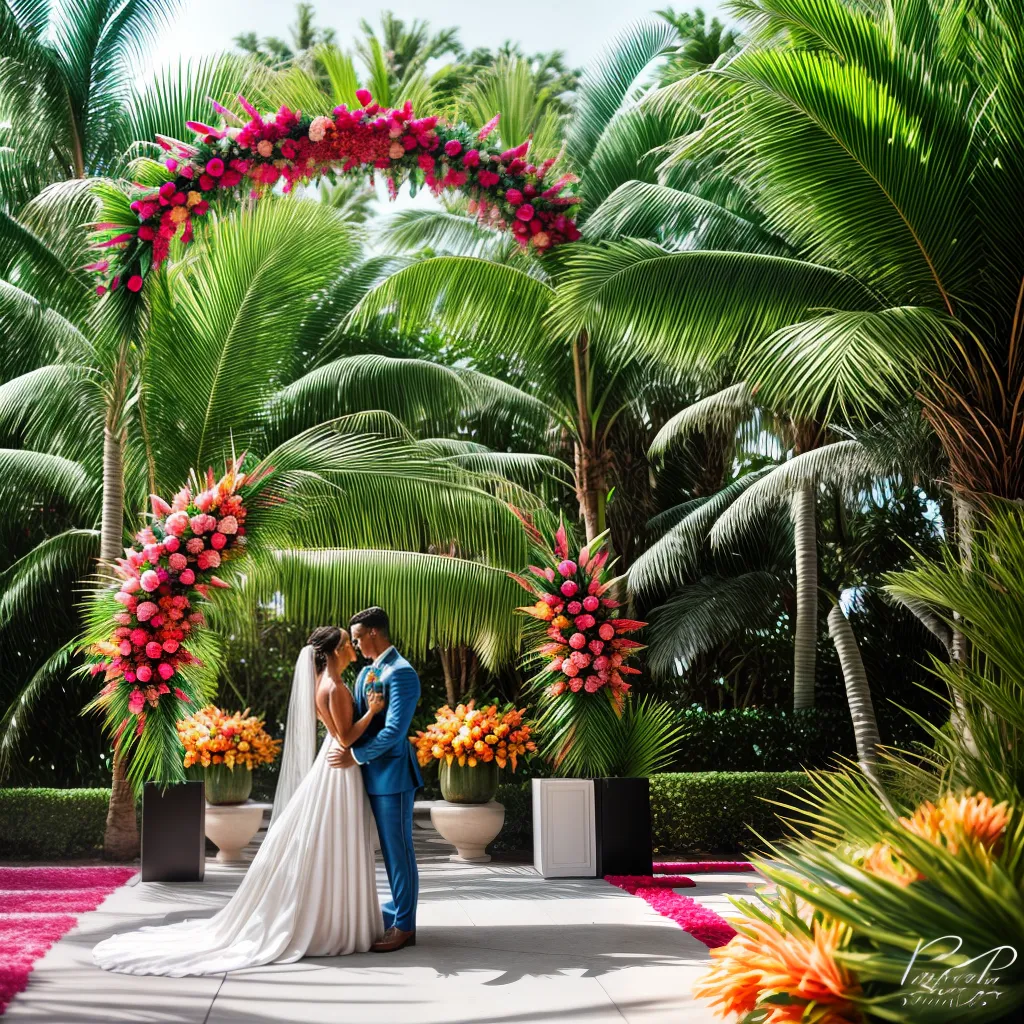 casamento tropical cerimonia arco flores