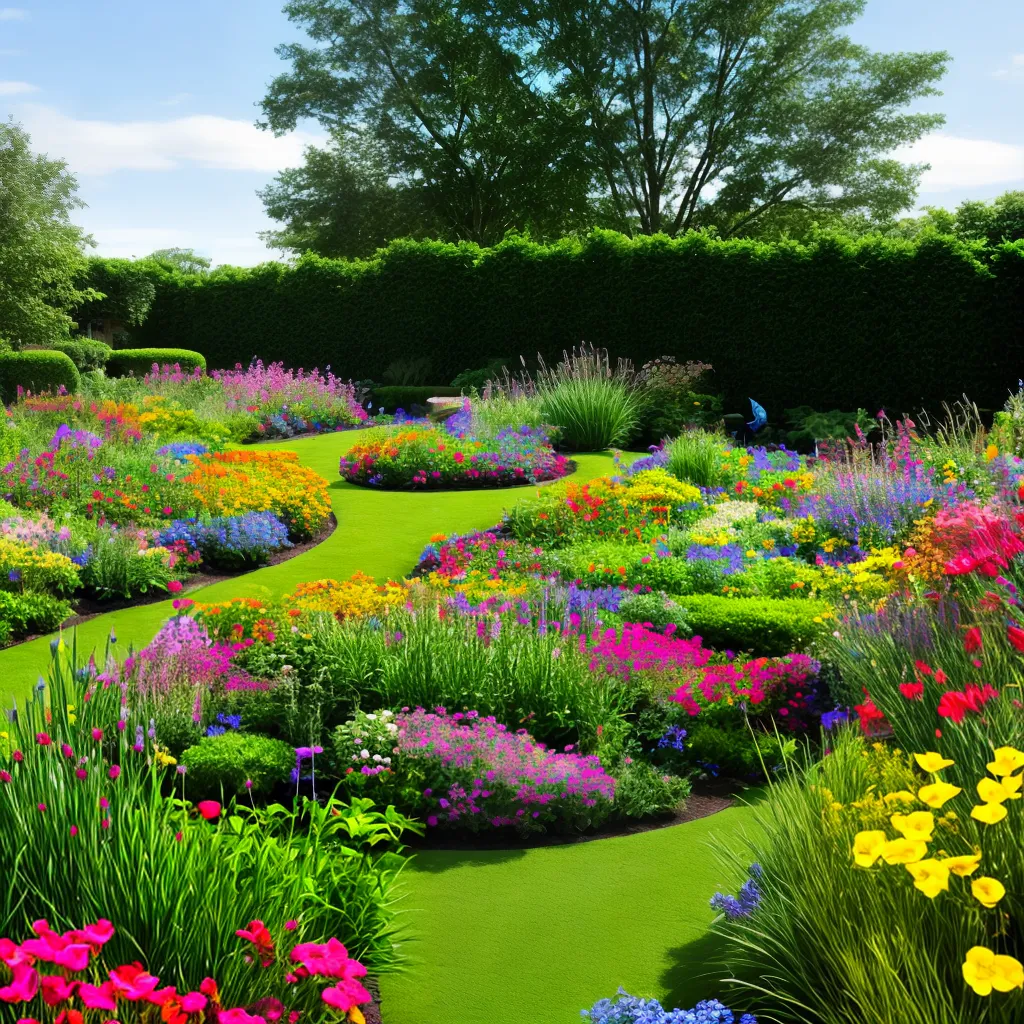 jardim colorido flores rede protecao