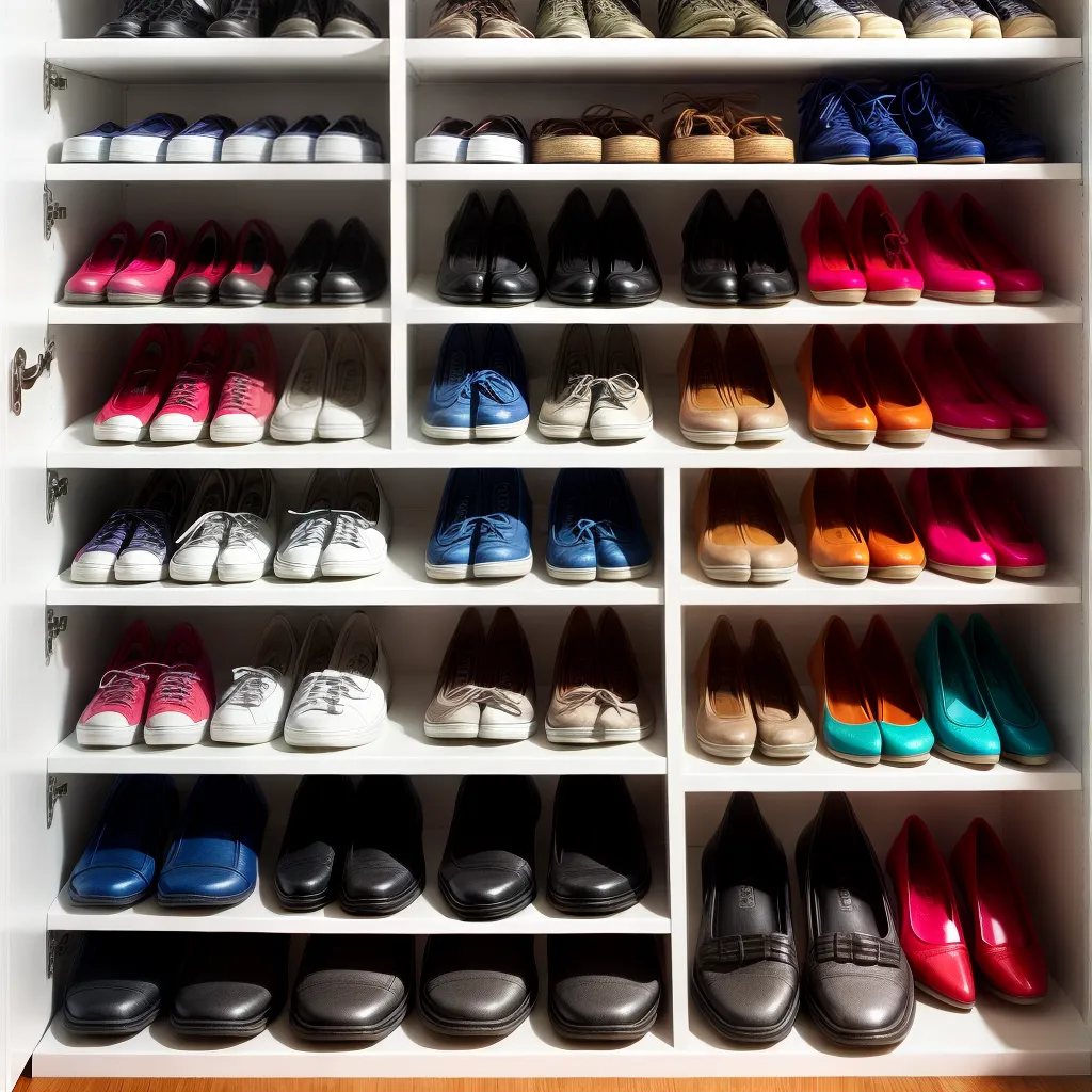 rack organizado sapatos cores