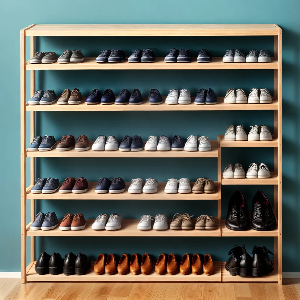 rack organizado sapatos cuidado