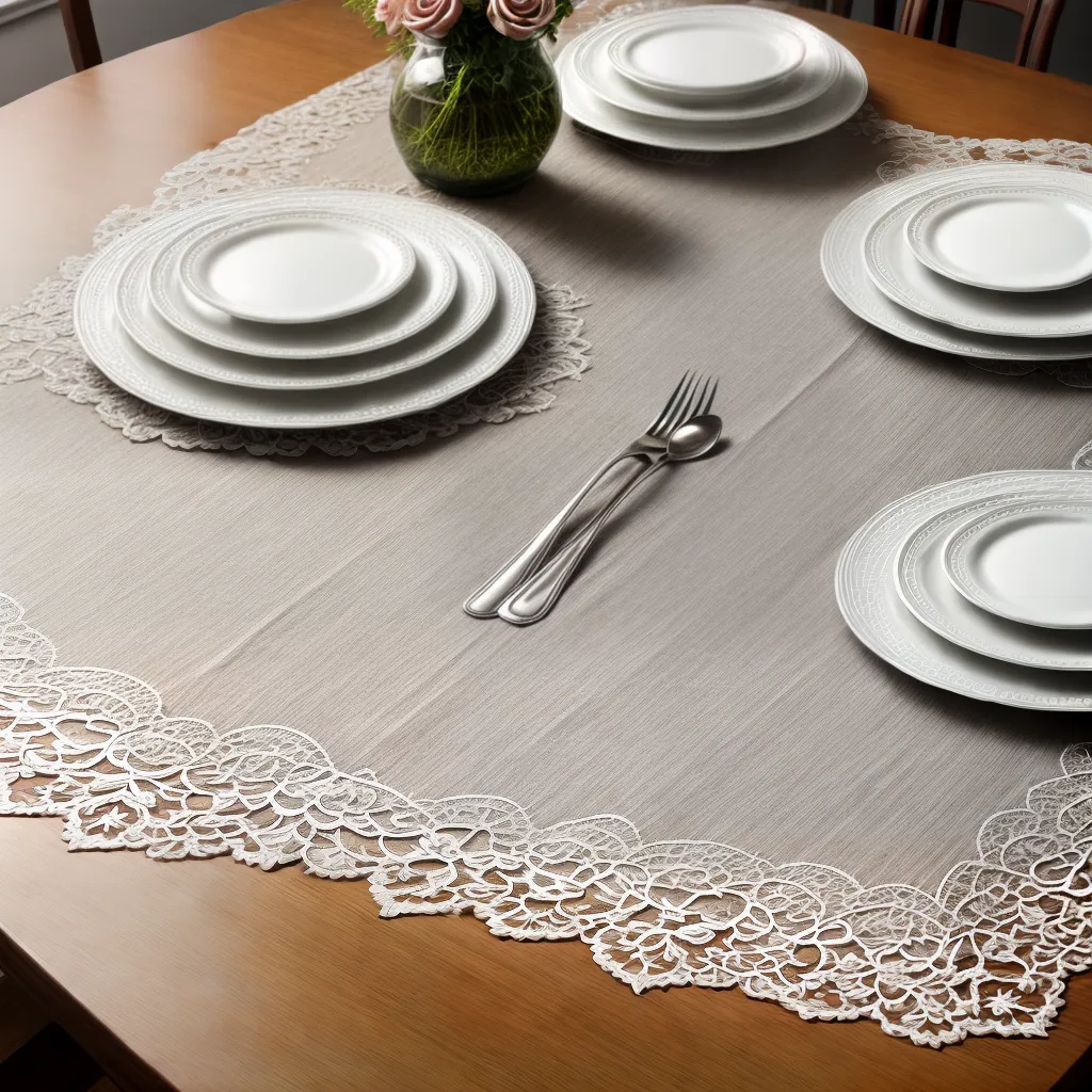 mesa jantar placemats bordados romantico