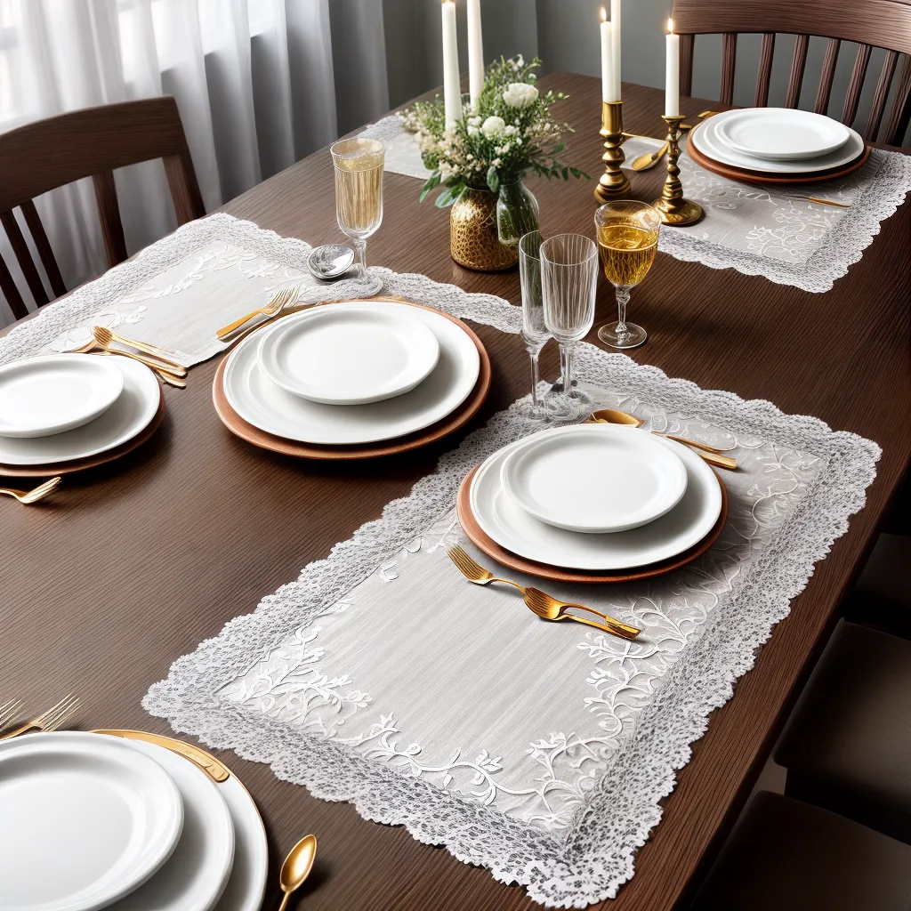 mesa jantar bordado rendas romantico