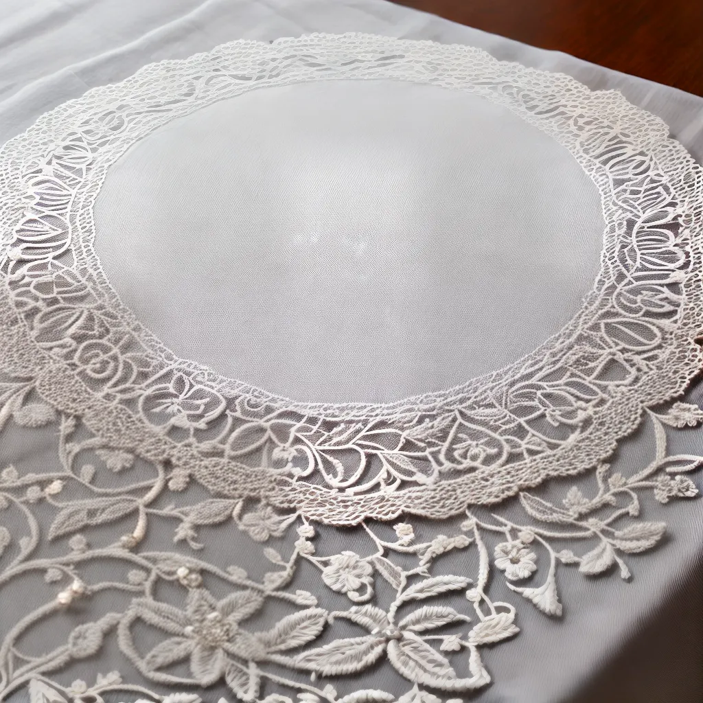 renda bordada floral mesa jantar