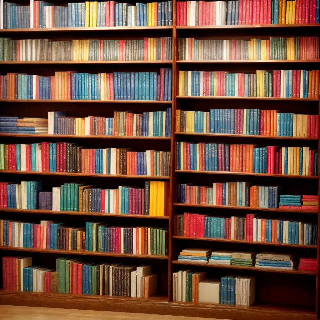 estante livros organizada colorida estante livros organizada colorida