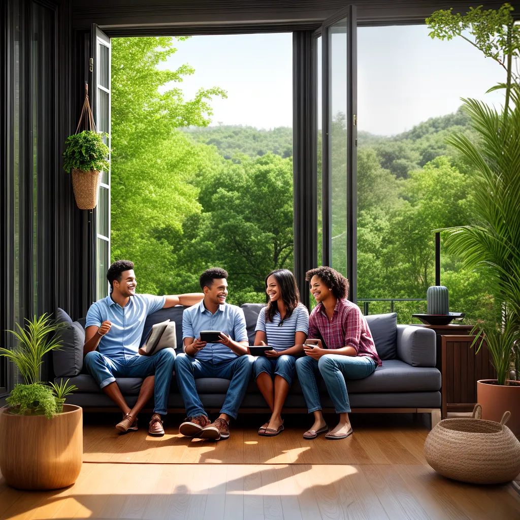familia feliz sala protecao insetos