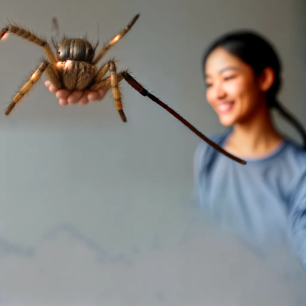 superando medo aranha mao confiante