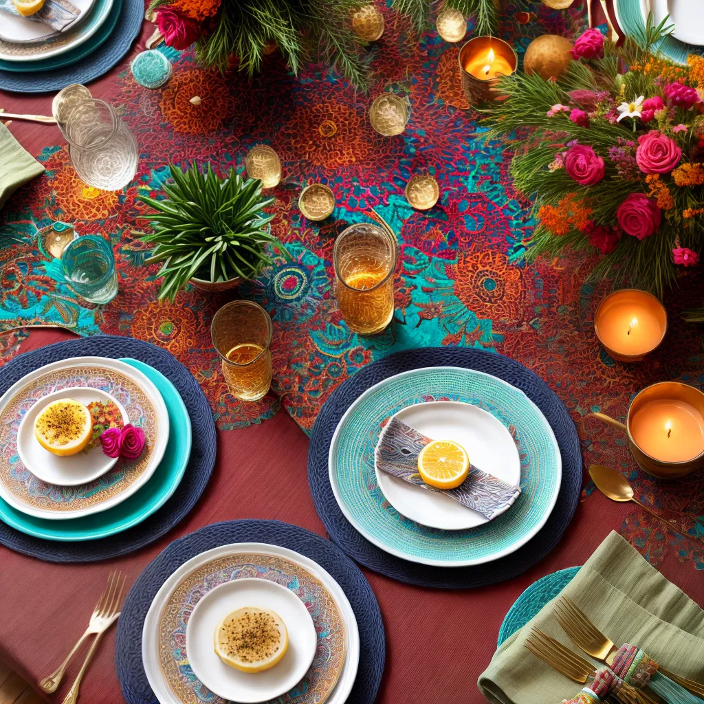 mesa boho chic sousplats etnicos mesa boho chic sousplats etnicos