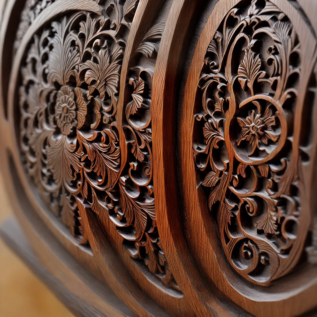 escultura madeira detalhes curvas