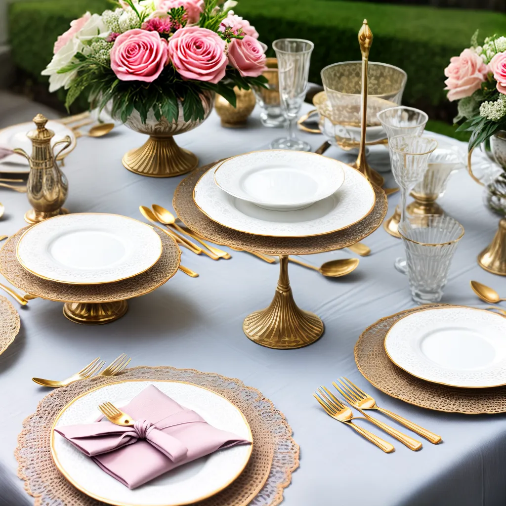 mesa cha requintada lace pastel flores