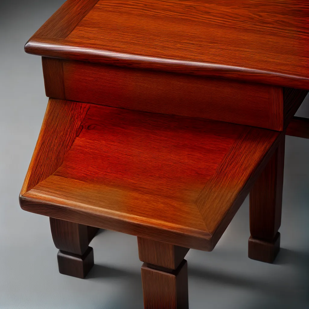 mesa madeira entalhada barreira plastica