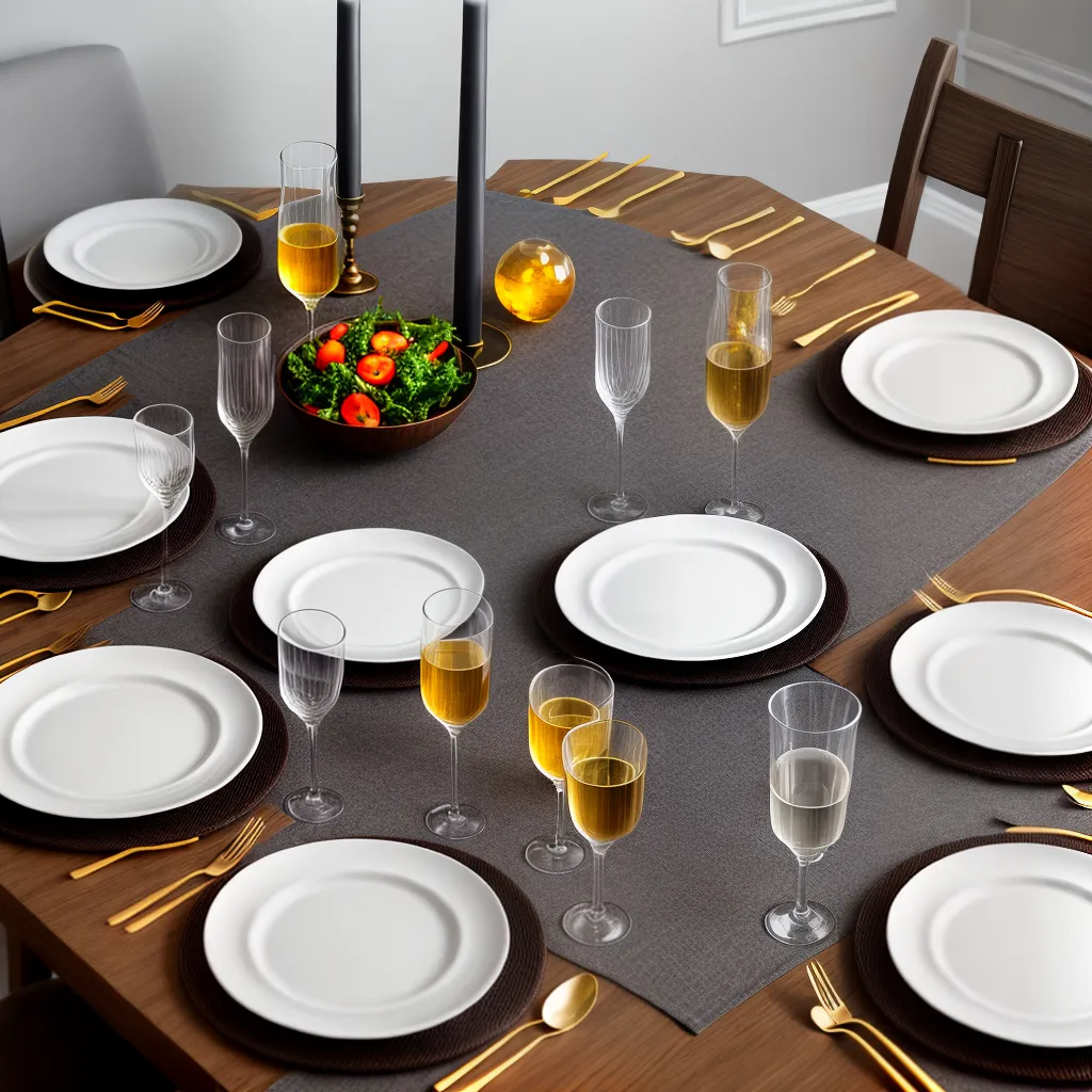 mesa jantar sousplats vidraria elegante