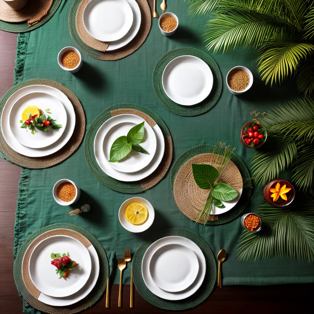 mesa tropical folhagem placemats mesa tropical folhagem placemats