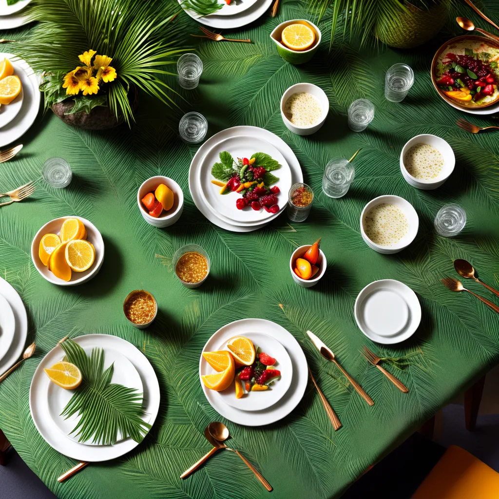 mesa tropical folhagem mesa tropical folhagem