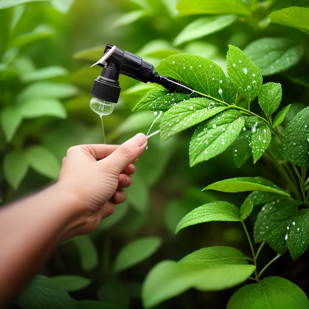mao spray liquido planta insetos