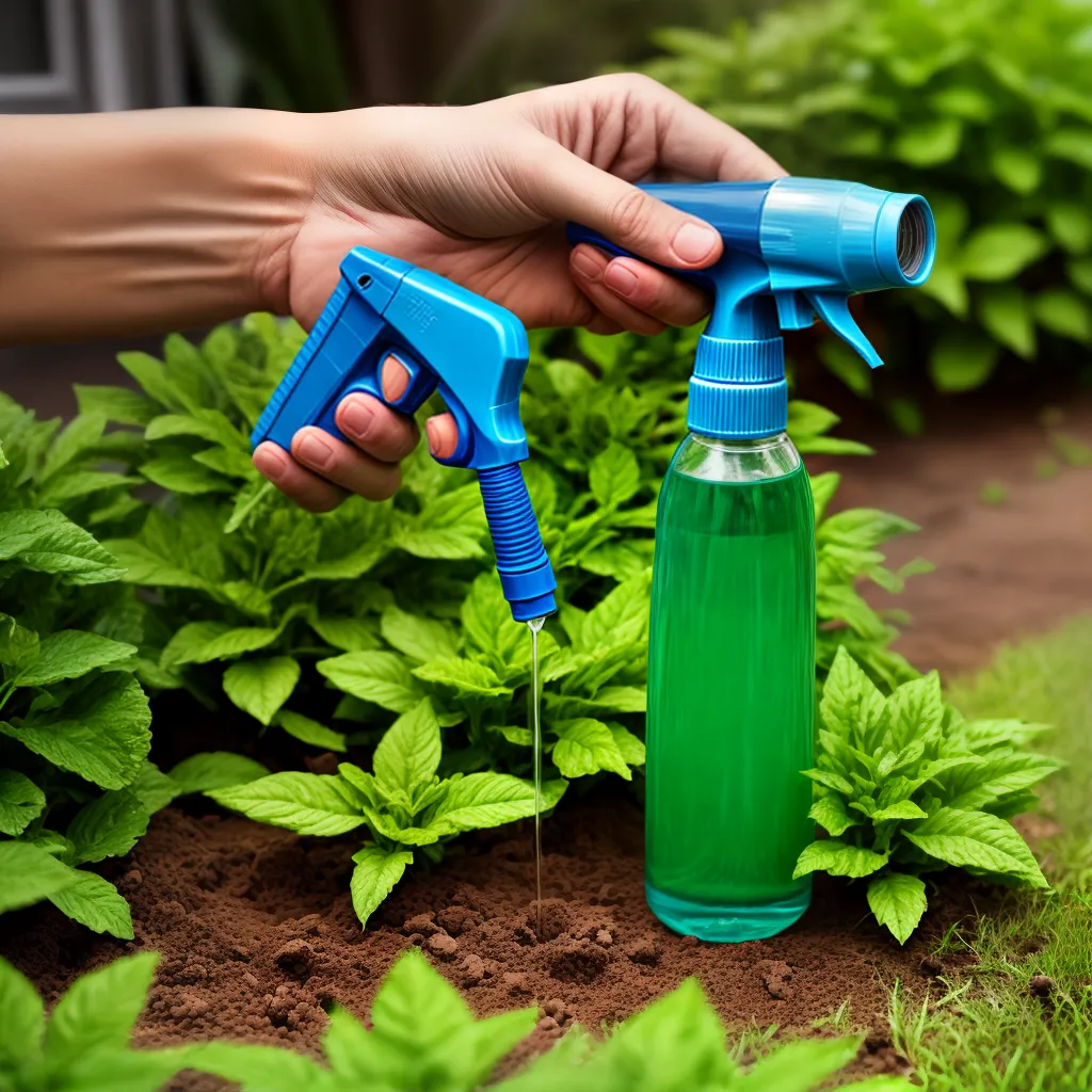 controle pragas maos spray jardim