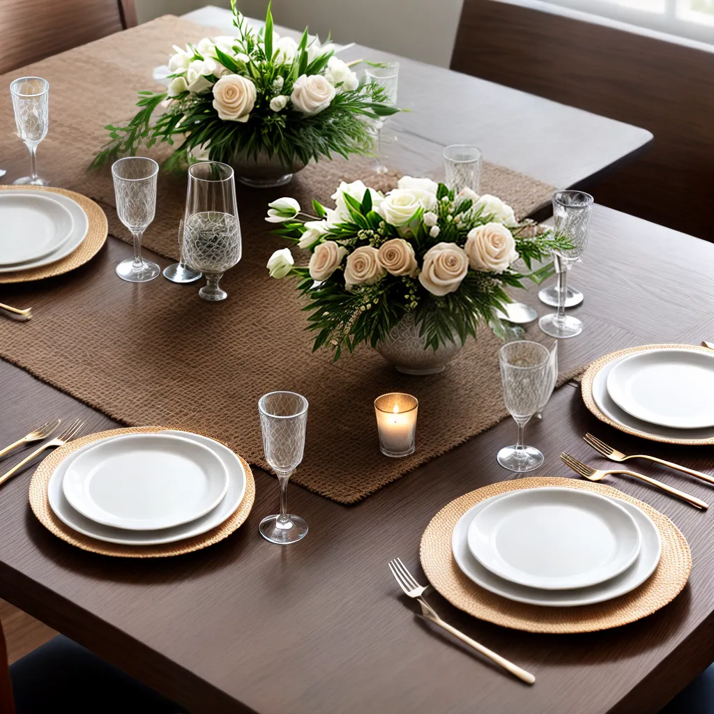 mesa jantar decorada sousplats intrincados