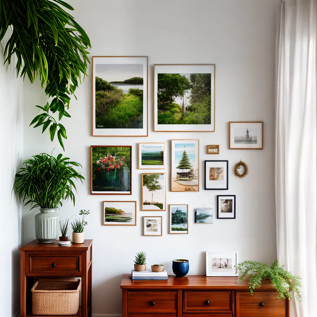 decoracao parede arte plantas luzes