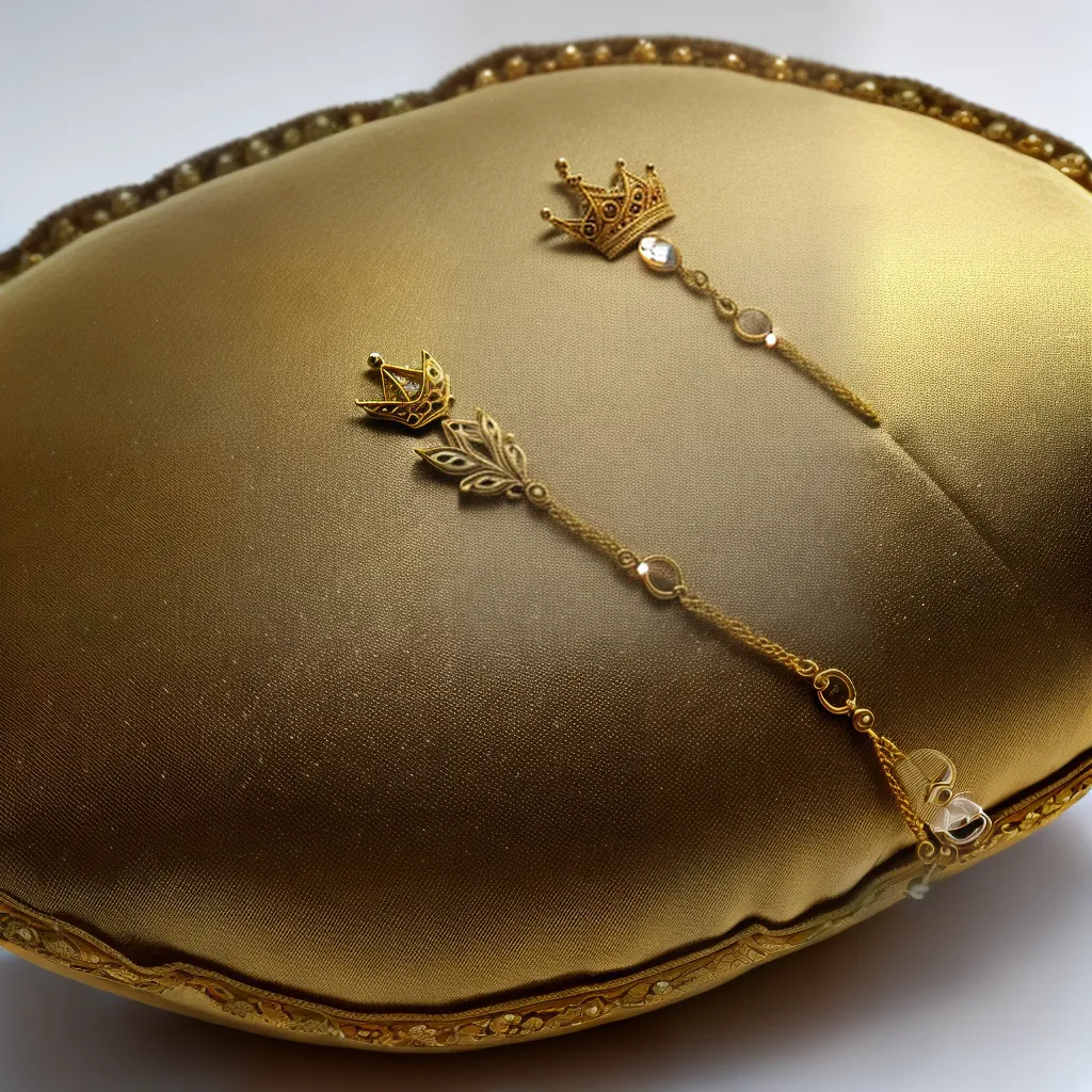 coroa ouro veludo gemas poder