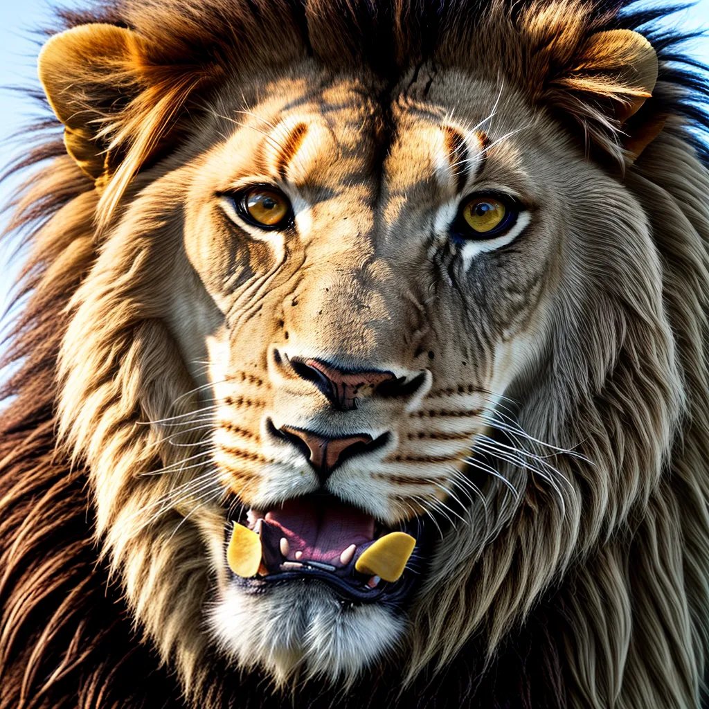 leao majestoso olhar poderoso