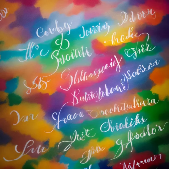nomes literarios calligrafia colorida