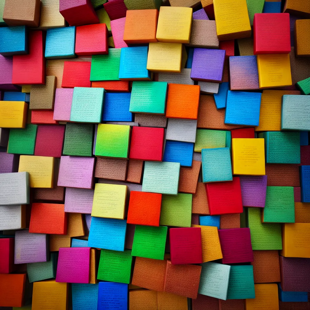 blocos nomes literatura coloridos
