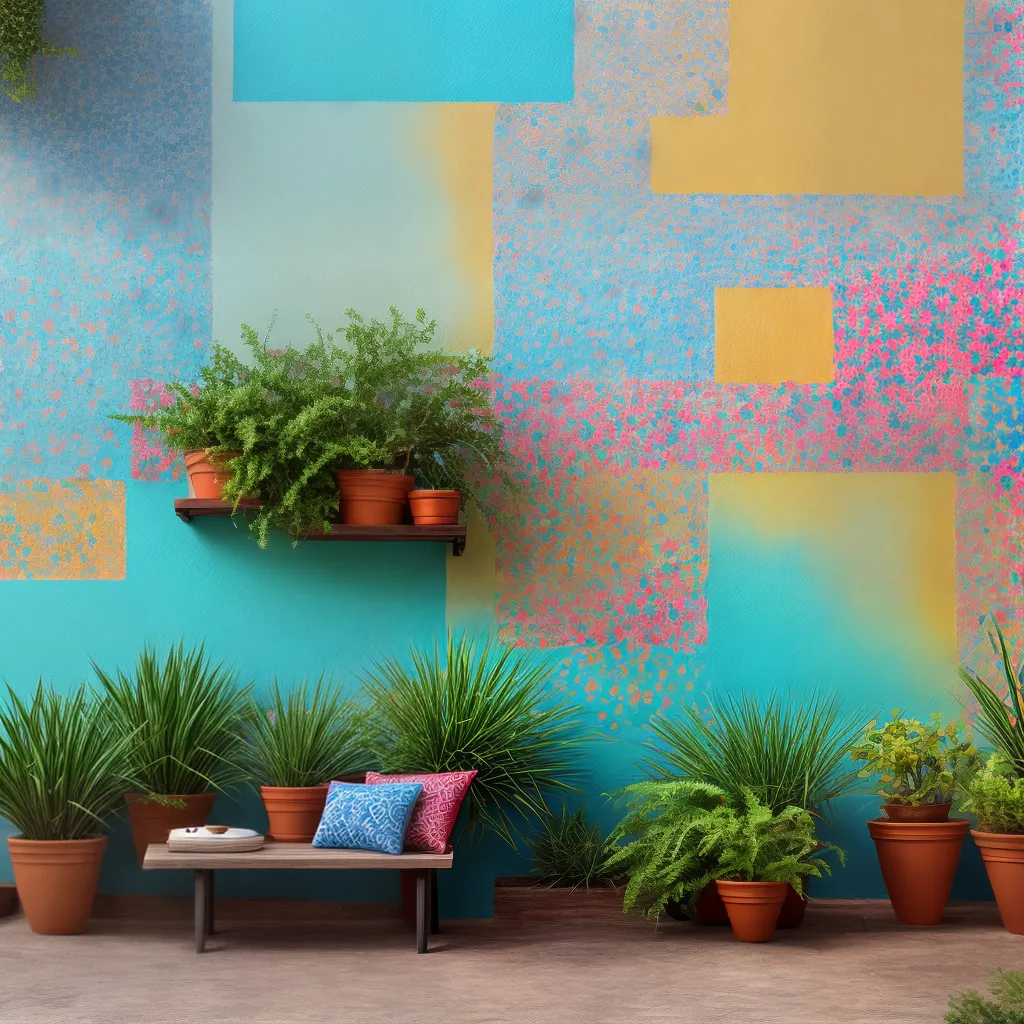 mosaico ceramica pintado muro