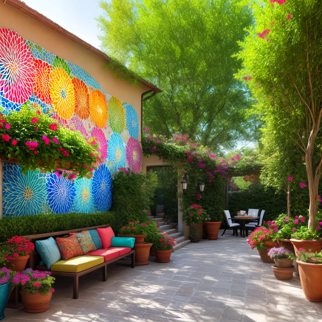 mosaico ceramica patio