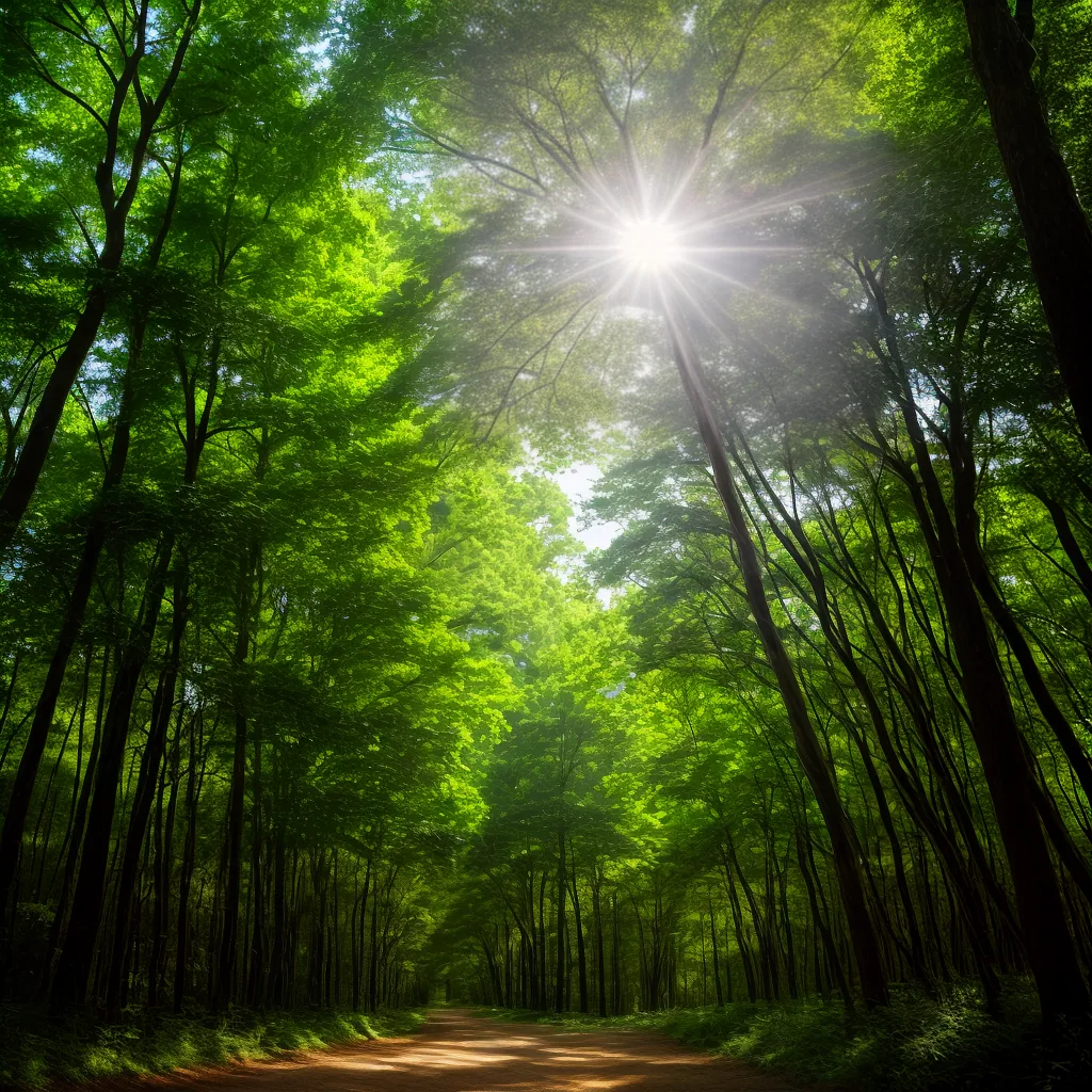 floresta serena luz sol natureza