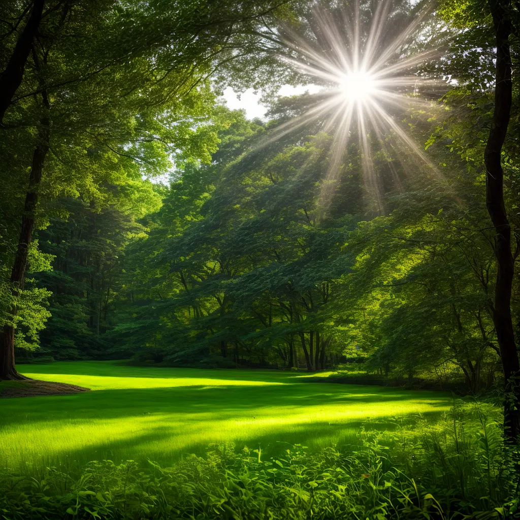 floresta serena raios sol nomes natureza
