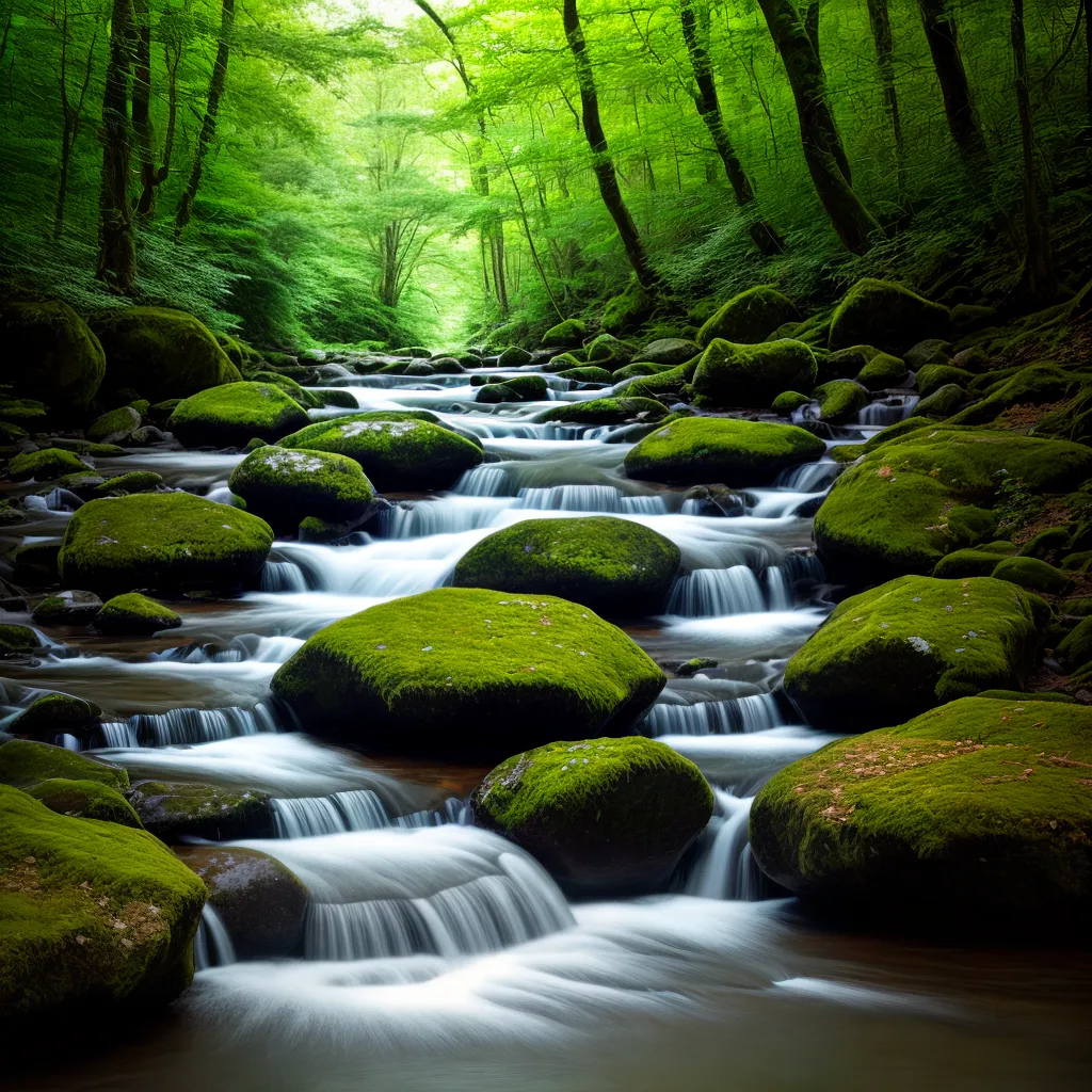 floresta verde rio luz natureza