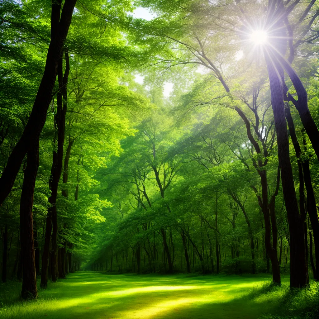 floresta serena luz sol natureza 1