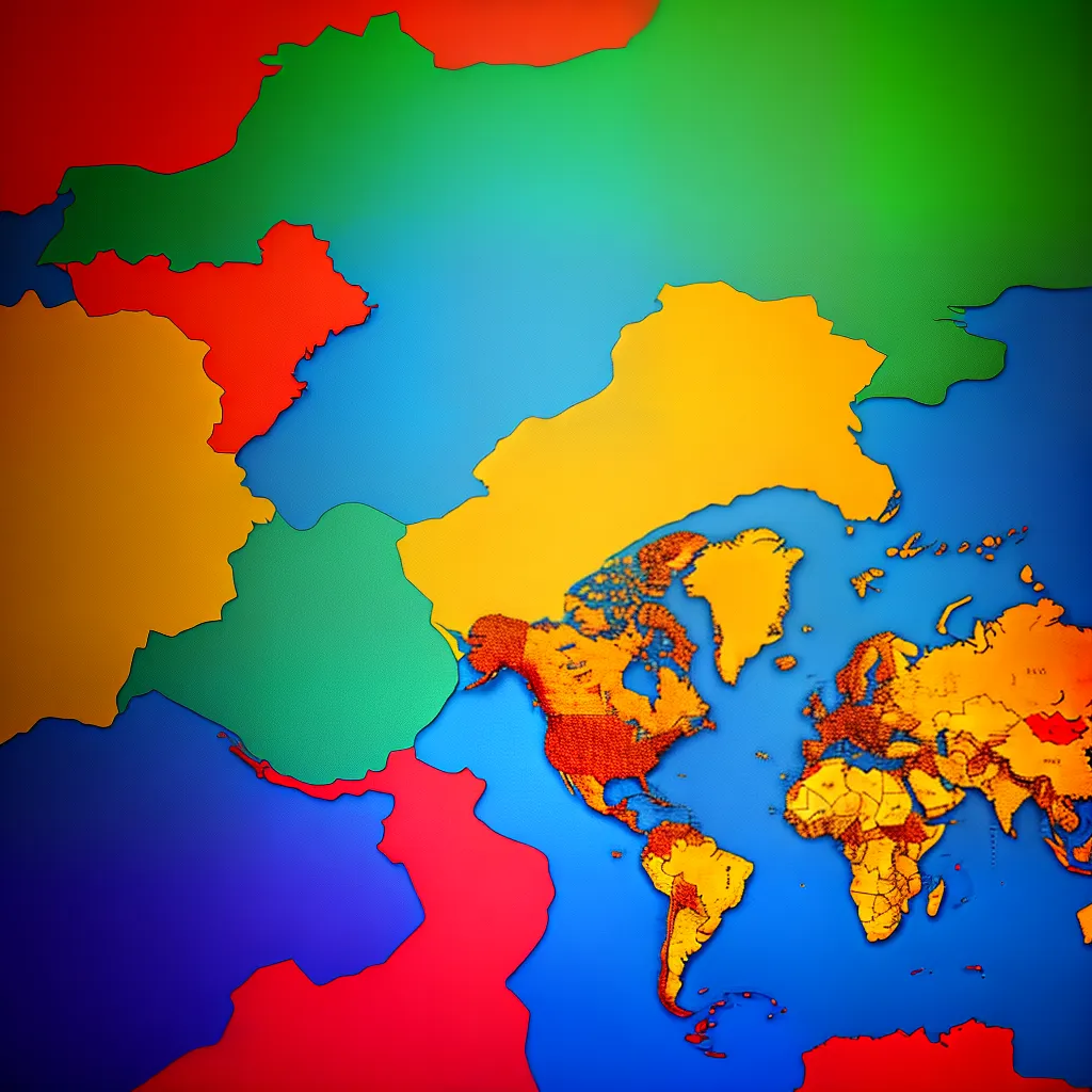 mapa mundi bandeiras coloridas