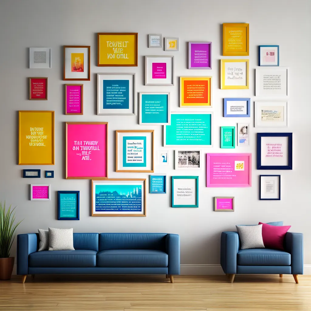 parede frases motivacionais coloridas