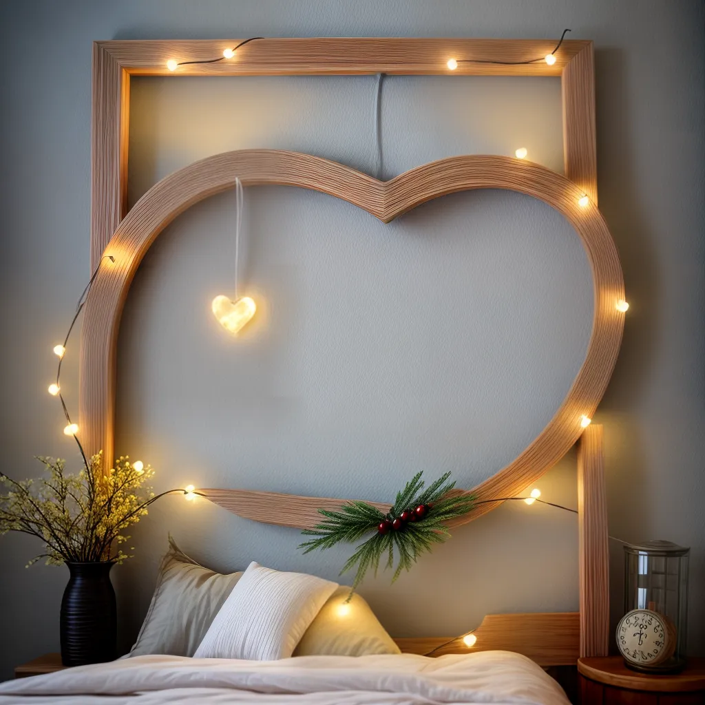 decoracao romantica quarto casal coracao luzes