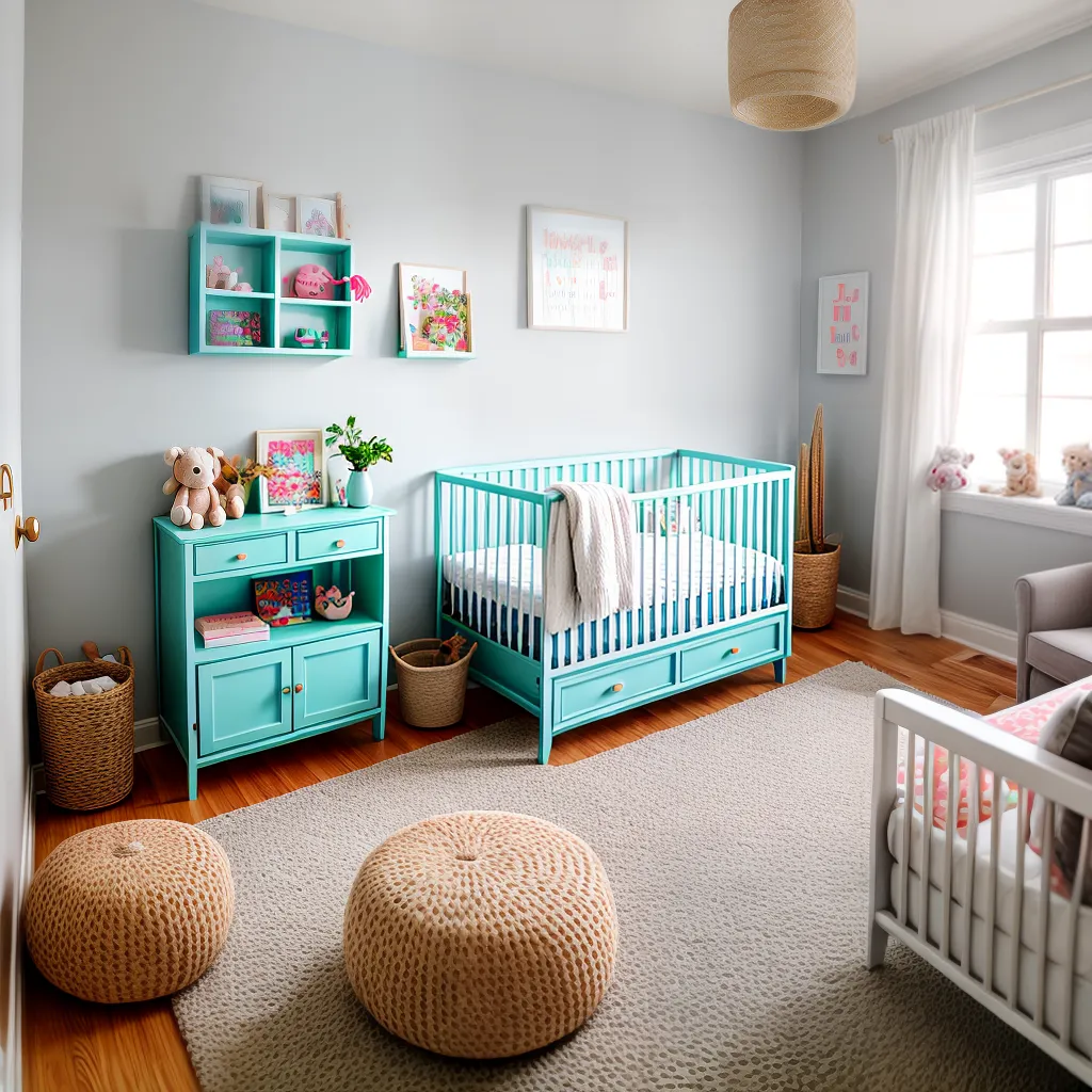 quarto infantil colorido berco animais
